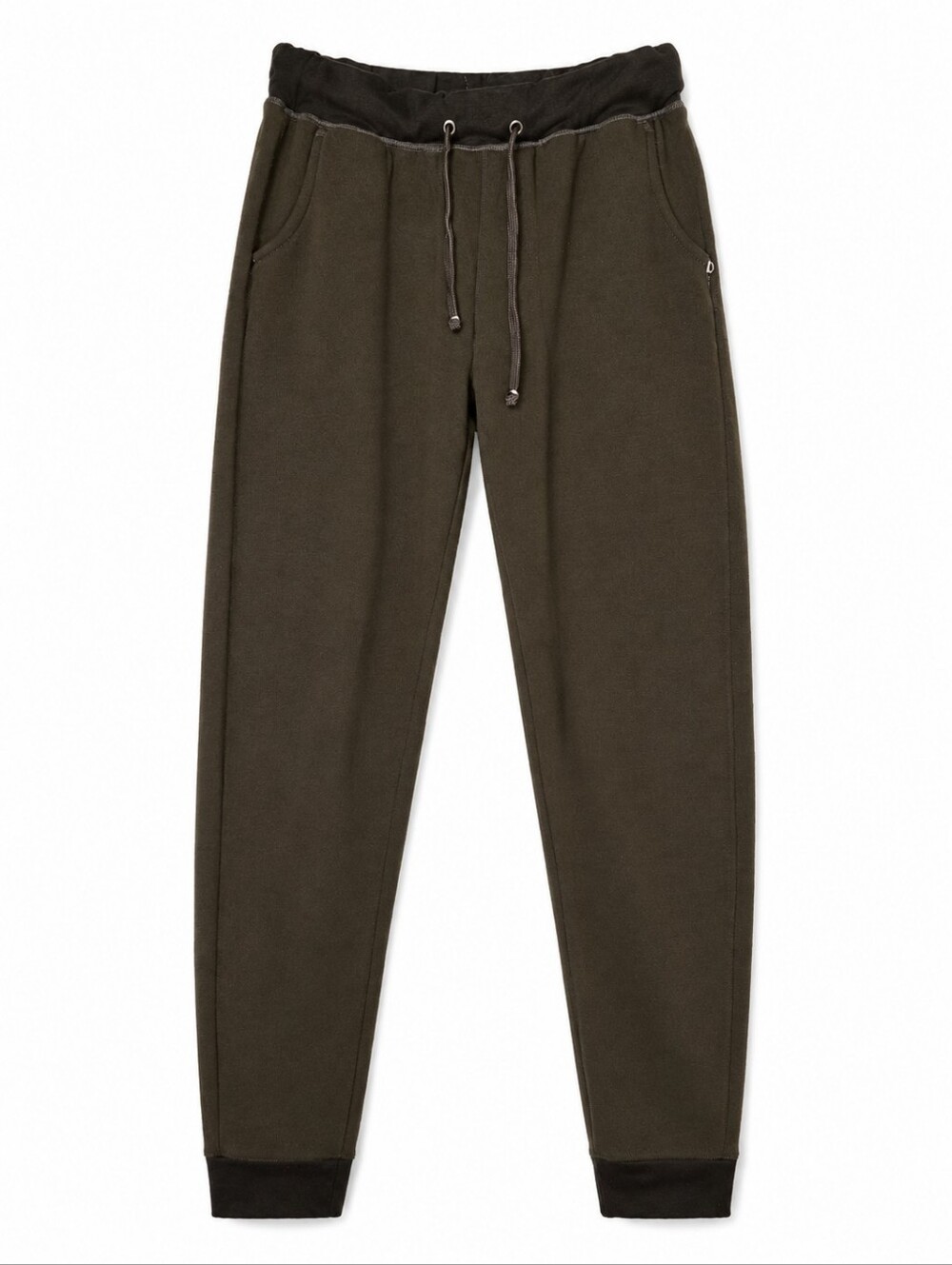 ​Moto Street Wear Olive Green Fleece Lined Joggers Sweatpants Elastic Waist